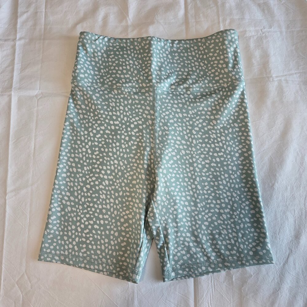 Forever 21 Seafoam Green Spotted Biker Shorts